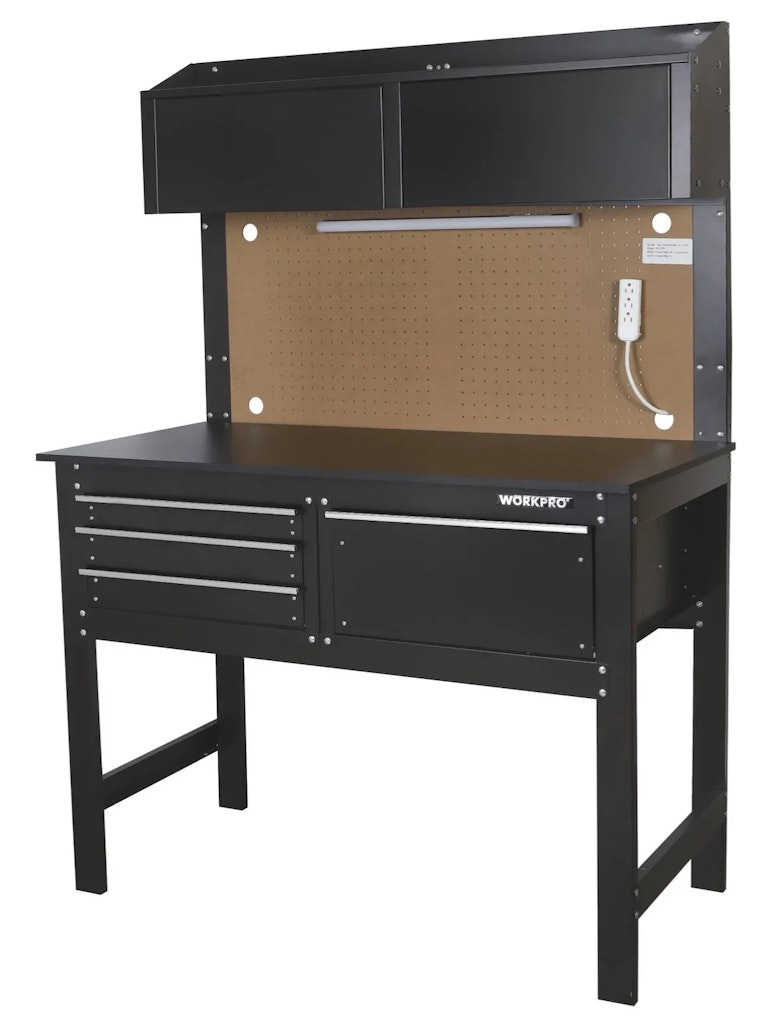 WorkPro 2-in-1 48" Workbench & Cabinet Combo w/ Light: $131