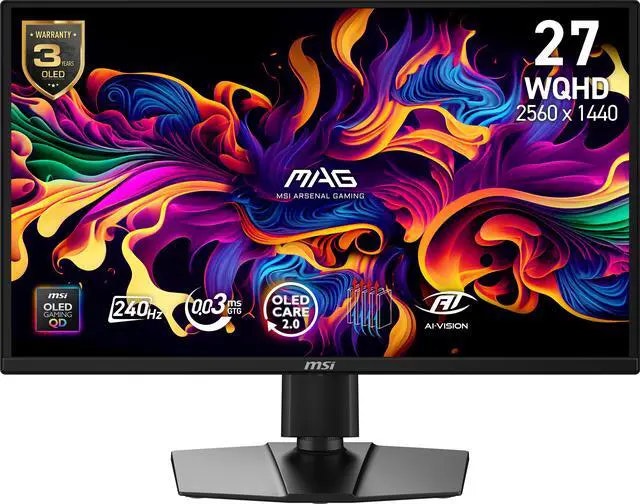 MSI MAG 272QP QD-OLED X24 27" WQHD 240Hz Gaming Monitor: $400 MSI MAG 272QP QD-OLED X24 27" WQHD 240Hz Gaming Monitor: $400