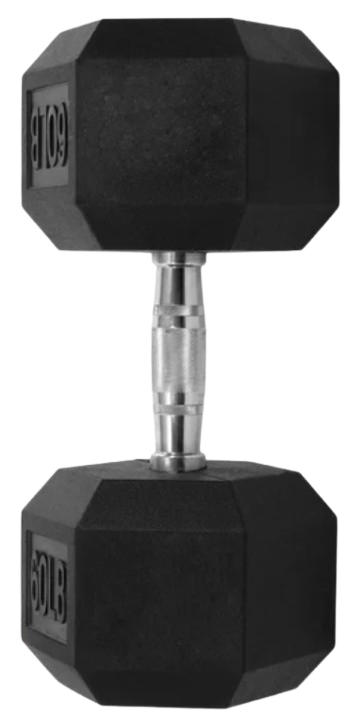 BalanceFrom 60-lb. Rubber Hex Dumbbell: $40