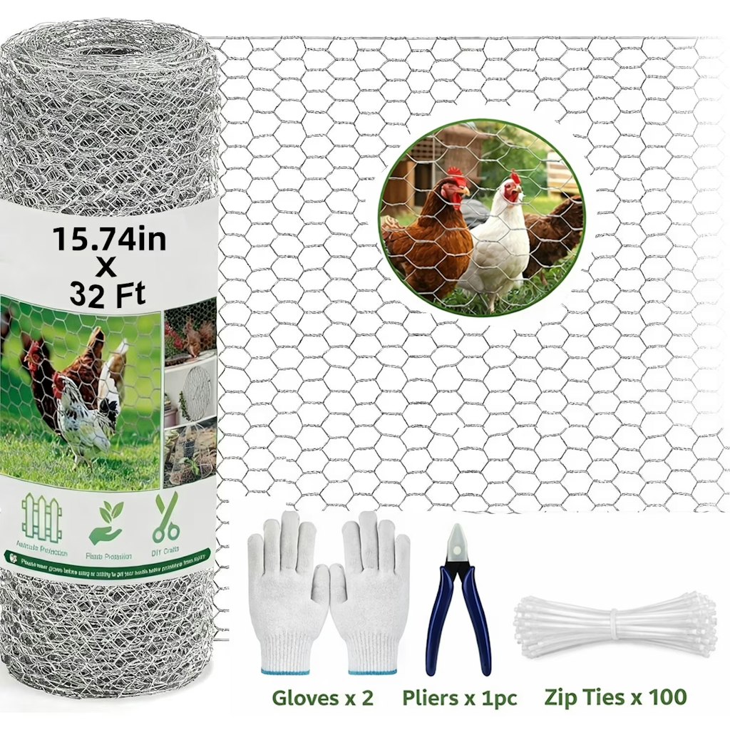 32 ft. Chicken Wire Mesh Roll: $17.99