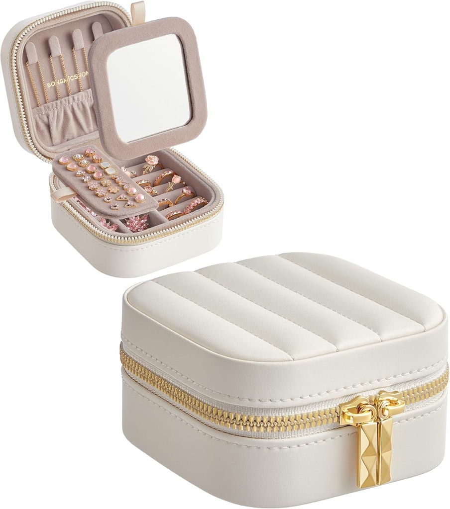 Songmics Travel Jewelry Case with Mirror: $7.99 Songmics Travel Jewelry Case with Mirror: $7.99