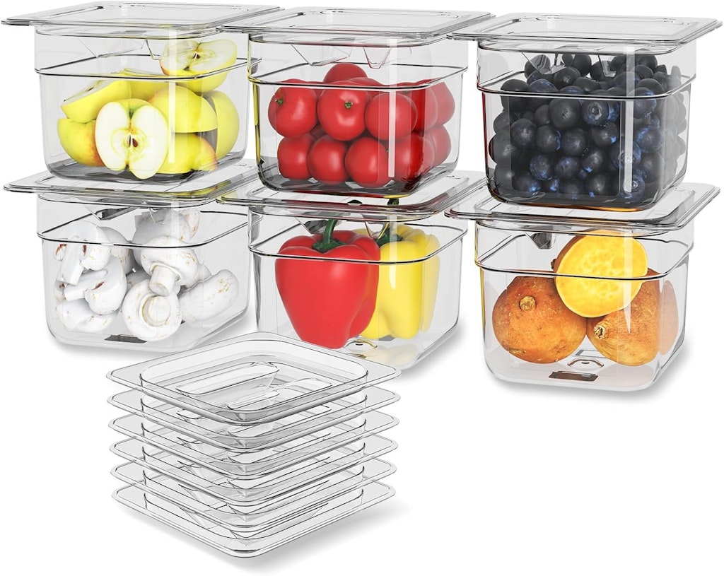 Hnedsen 4'' Deep Plastic Food Pans 6-Pack: $22.99
