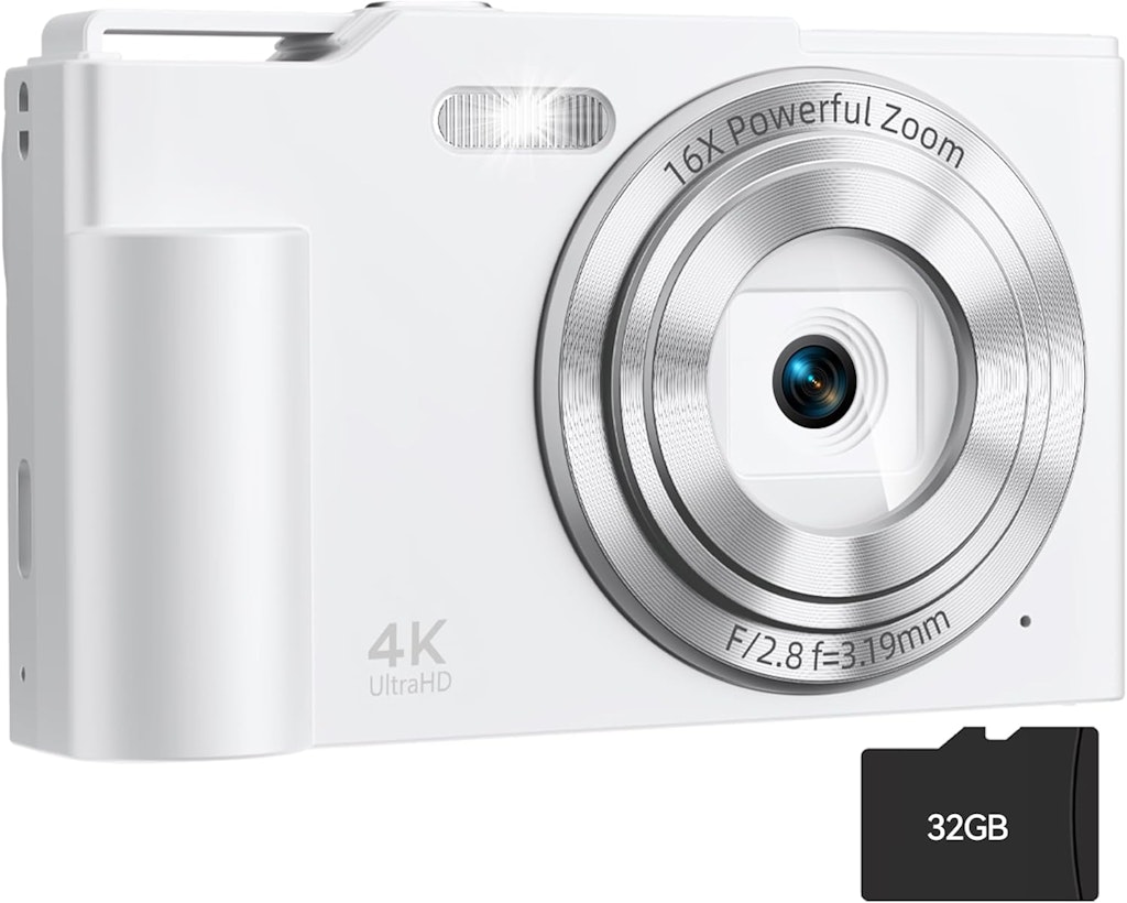 Krlun 48MP FHD 4K Compact Digital Camera w/ 32GB Card: $19