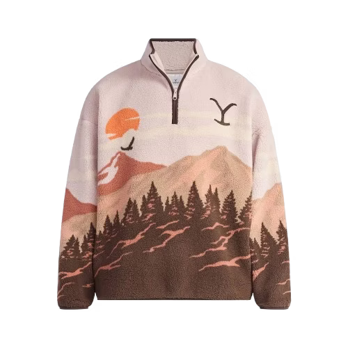 Yellowstone Men's Faux Shearling Quarter-Zip Jacket: $9.01