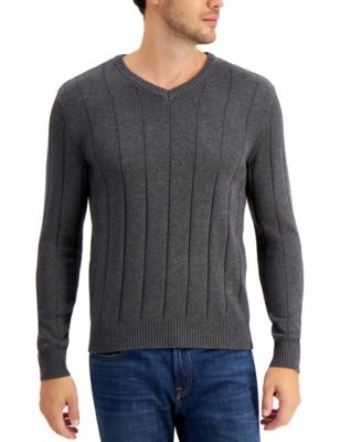 Club Room Men's Drop-Needle 100% Cotton Sweater: $9.96