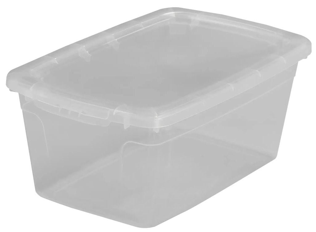 Project Source 1.5-Gallon Stackable Tote w/ Snap Lid: $2