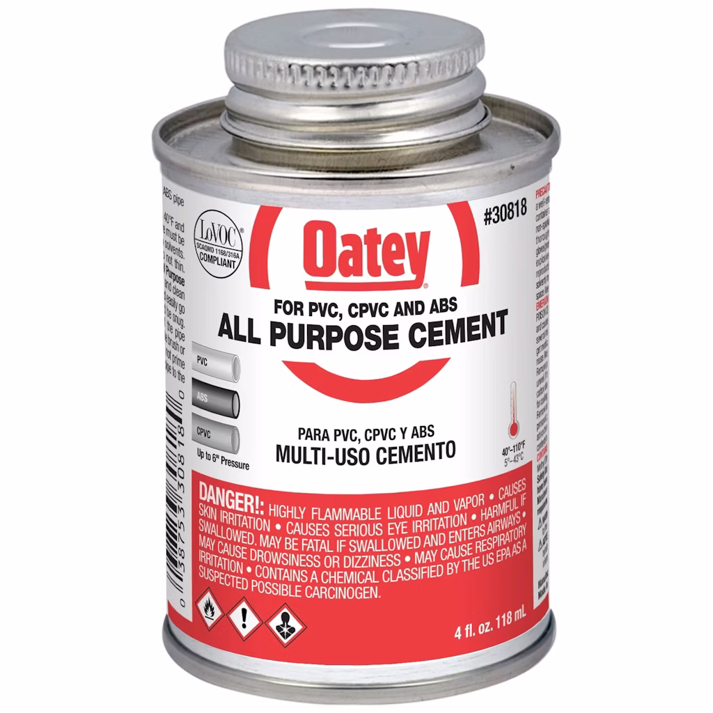 Oatey 4-oz. All-Purpose Cement: $4.12 Oatey 4-oz. All-Purpose Cement: $4.12