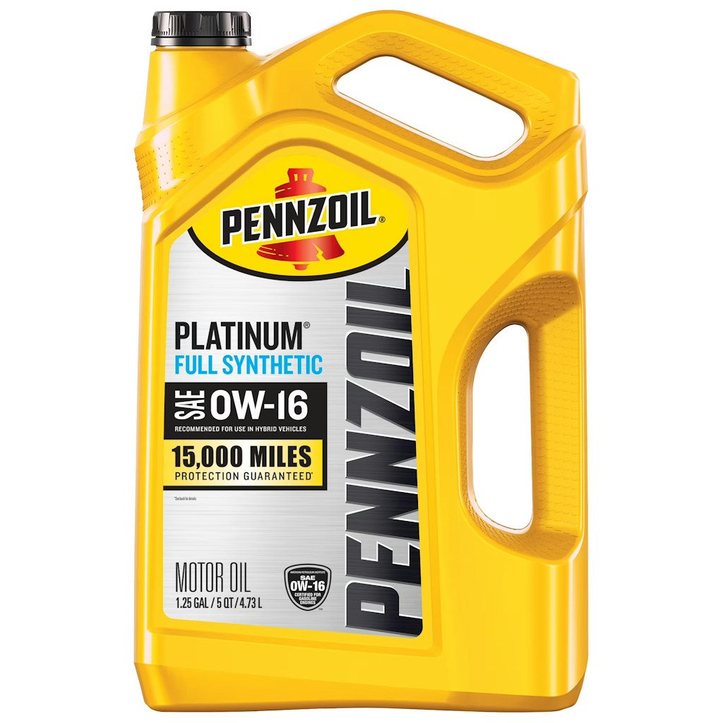Pennzoil Platinum 5-Quart Full Synthetic 0W-16 Motor Oil: $23