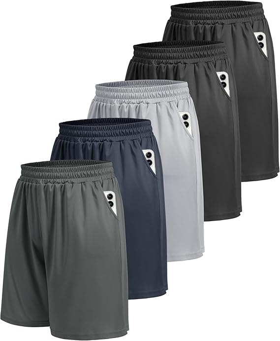 Men's Athletic Gym Shorts 5-Pack: $19.99