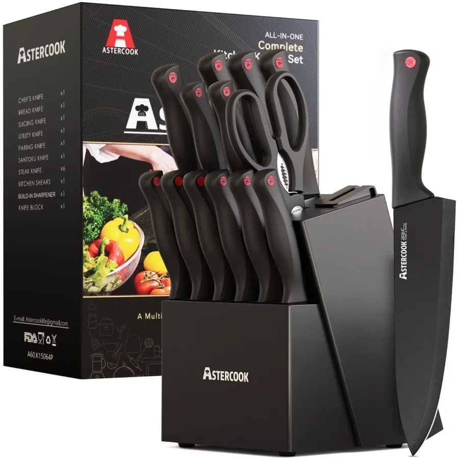 Astercook 14-Piece Knife Set: $36