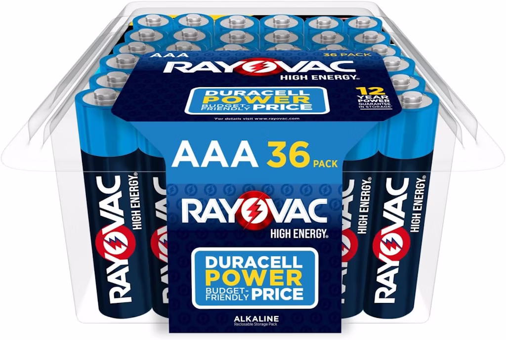 Rayovac High Energy AAA Batteries 36-Pack: $11