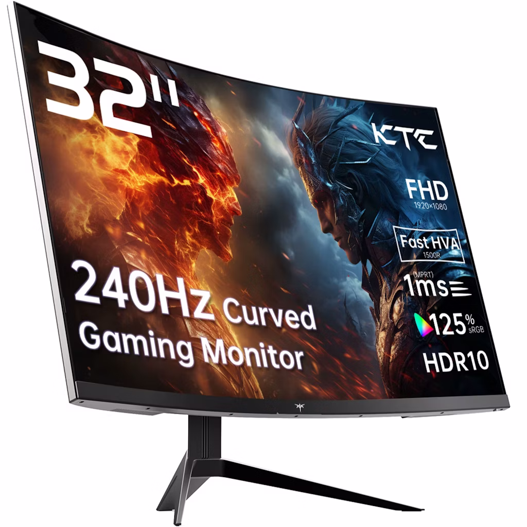 KTC 32" 1080p Freesync 240Hz Curved Gaming Monitor: $121
