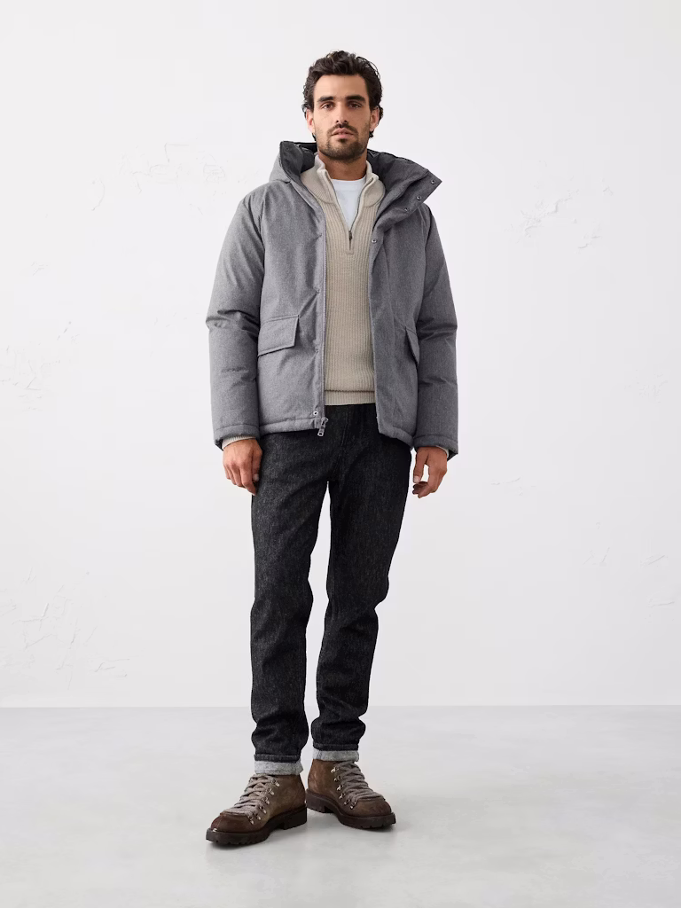 Banana Republic Factory Men's Hooded Puffer Jacket: $23