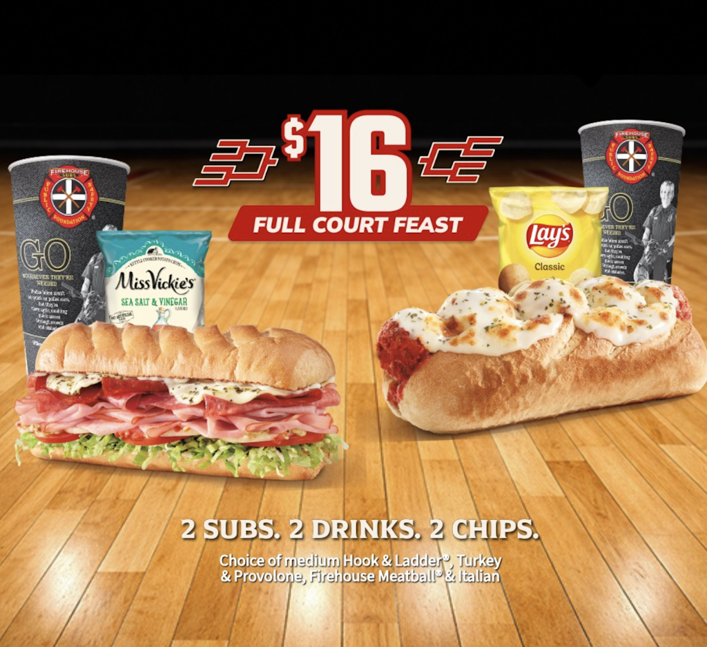 Firehouse Subs Full Court Feast: $16 Firehouse Subs Full Court Feast: $16