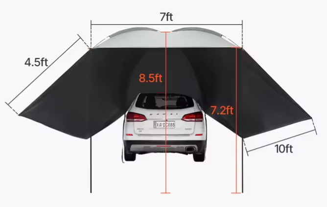 SucceBuy 10 x 7-Foot Retractable Vehicle Awning: $62 SucceBuy 10 x 7-Foot Retractable Vehicle Awning: $62