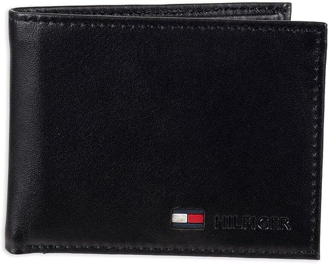 Tommy Hilfiger Men's Slim Leather Bifold Passcase Wallet: $12