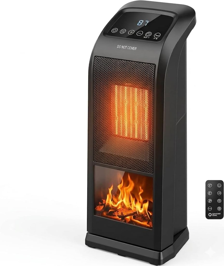 Comfort Zone 18" 1500W Oscillating Tower Space Heater with 3D Flame: $42 Comfort Zone 18" 1500W Oscillating Tower Space Heater with 3D Flame: $42
