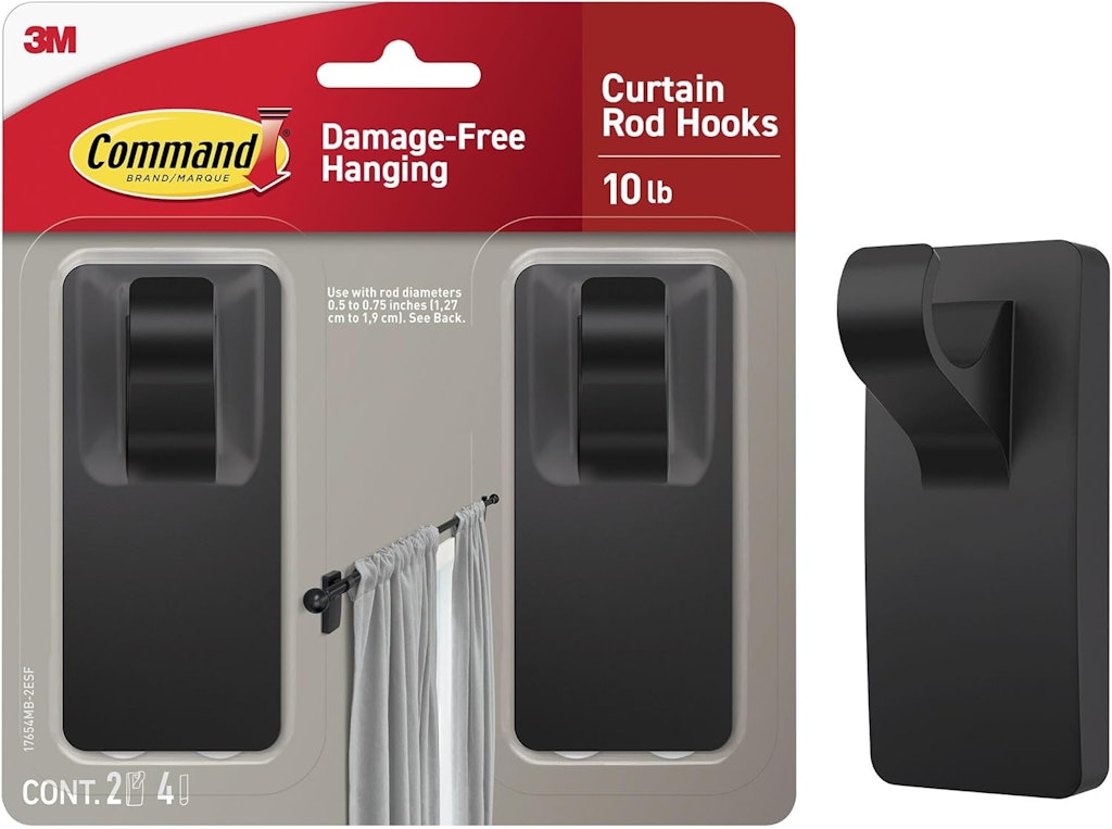 Command 10-lb. Curtain Rod Hooks: $9.59