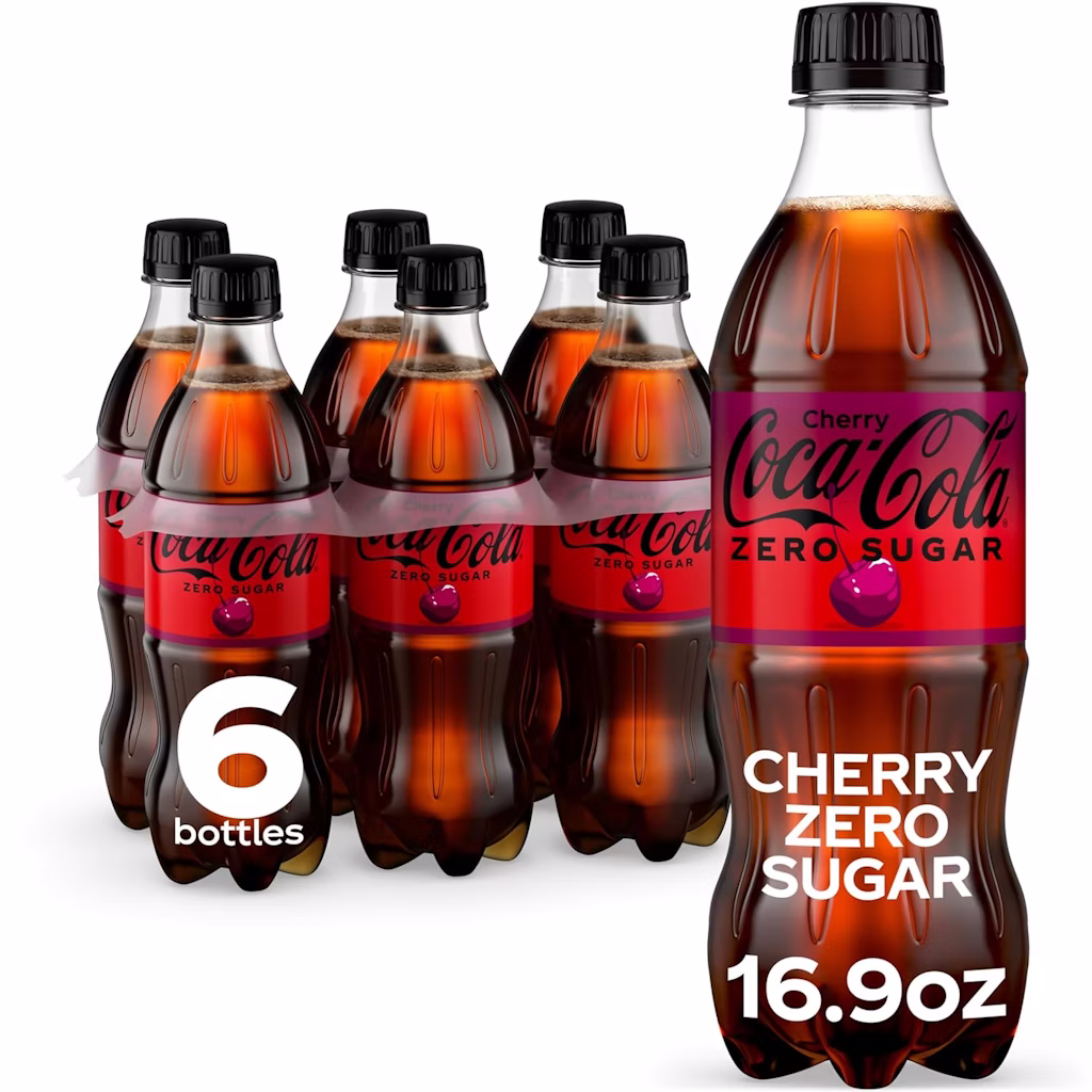 Coca-Cola Zero Sugar Cherry 16.9-oz. Bottle 6-Pack: $3.72 Coca-Cola Zero Sugar Cherry 16.9-oz. Bottle 6-Pack: $3.72