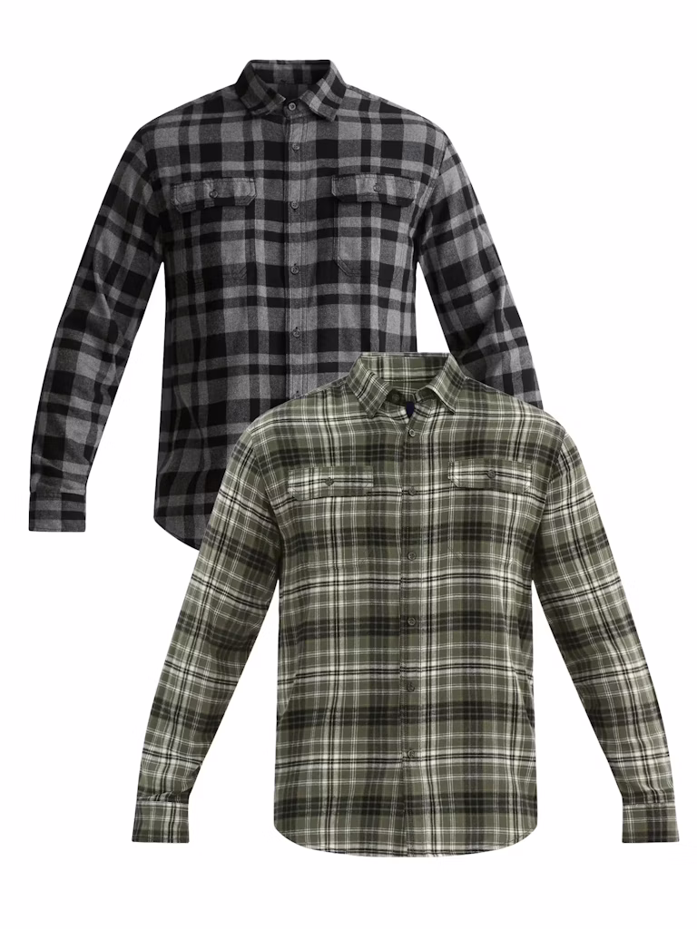 George Men's Double Pocket Flannel Shirt 2-Pack: $5 George Men's Double Pocket Flannel Shirt 2-Pack: $5