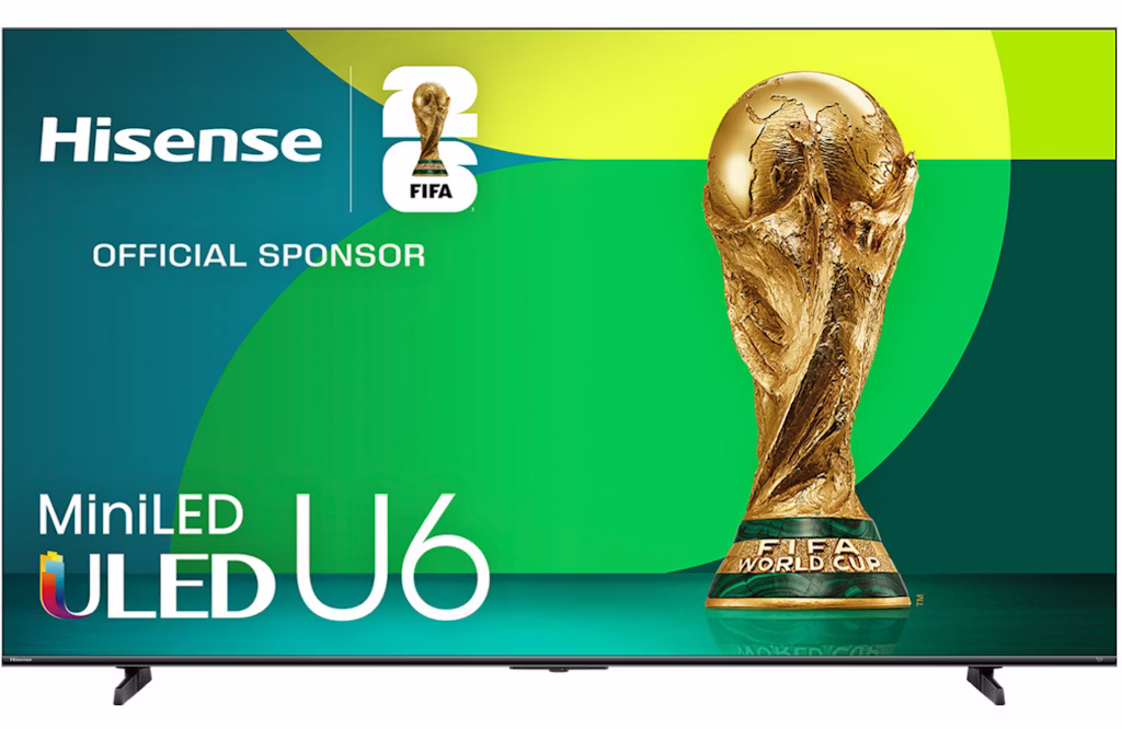 Hisense U6 Series 75U65QFC 75" 4K HDR Mini-LED Smart TV: $550