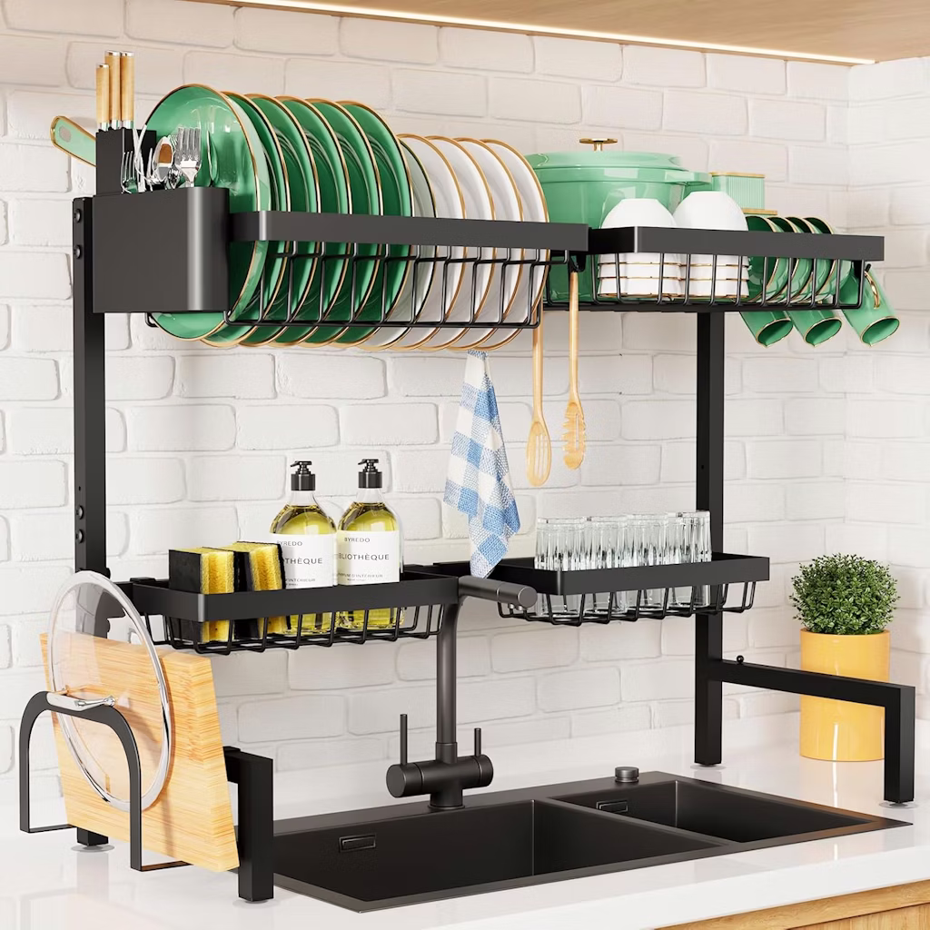 Kitsure Over The Sink Dish Drying Rack: $20