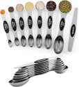 Stainless Steel Magnetic Measuring Spoons Set for $6 + free shipping w/ Prime