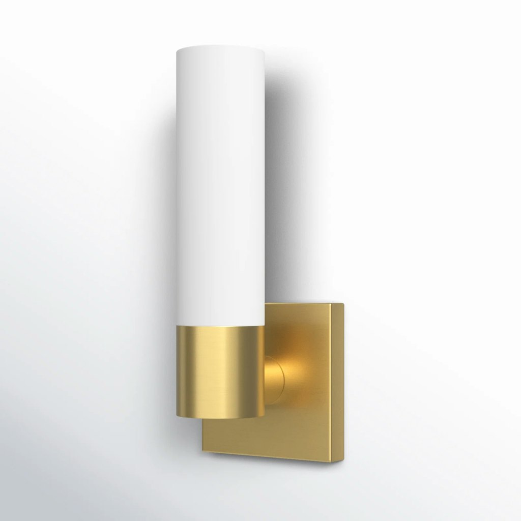 Fulton Single Light Glass Steel Dimmable Armed Sconce at Joss & Main: $105 + extra 10% off Fulton Single Light Glass Steel Dimmable Armed Sconce at Joss & Main: $105 + extra 10% off