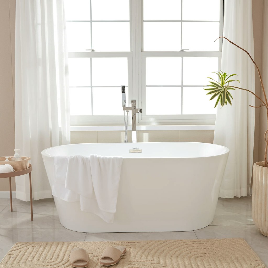 Iris Freestanding Soaking Acrylic Bathtub: $643 + extra 10% off Iris Freestanding Soaking Acrylic Bathtub: $643 + extra 10% off