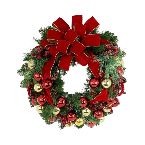 The Holiday Aisle Red and Gold Holiday Wreath with Ornaments and Pine Cones: $163 + extra 10% off The Holiday Aisle Red and Gold Holiday Wreath with Ornaments and Pine Cones: $163 + extra 10% off