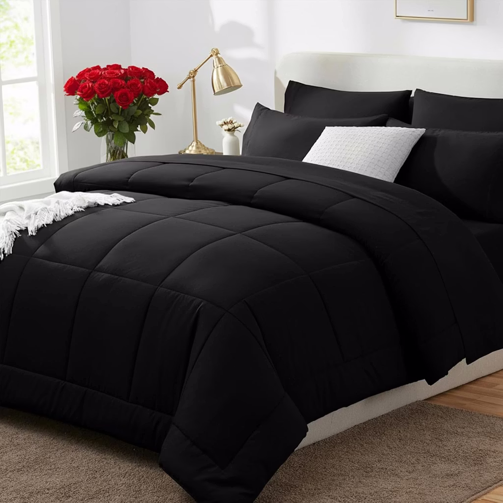 CozyLux 7-Piece Queen Comforter Set: $29