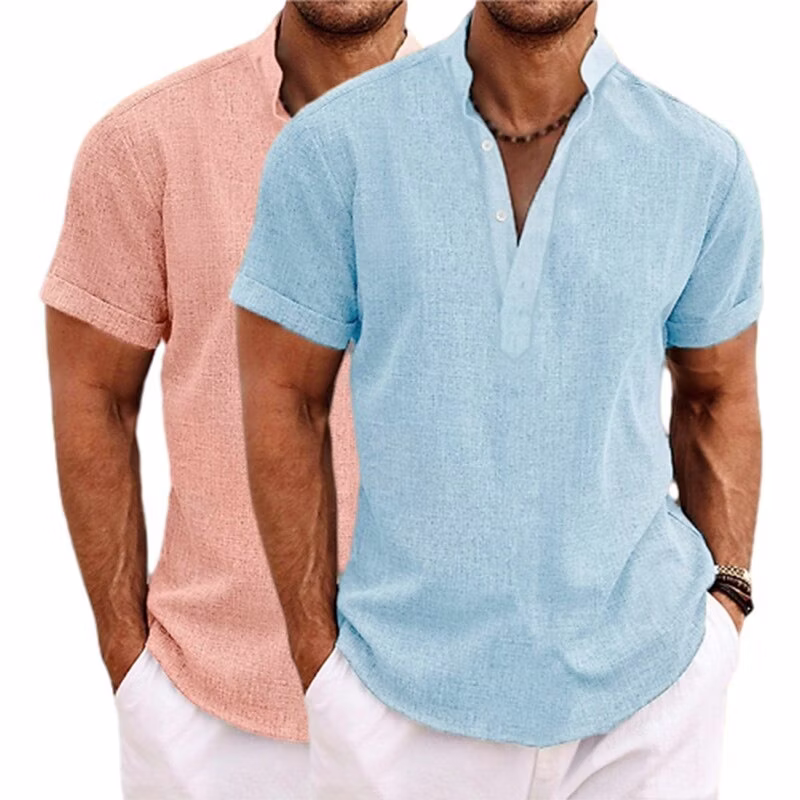 Men's Linen Shirts 2-Pack: $13