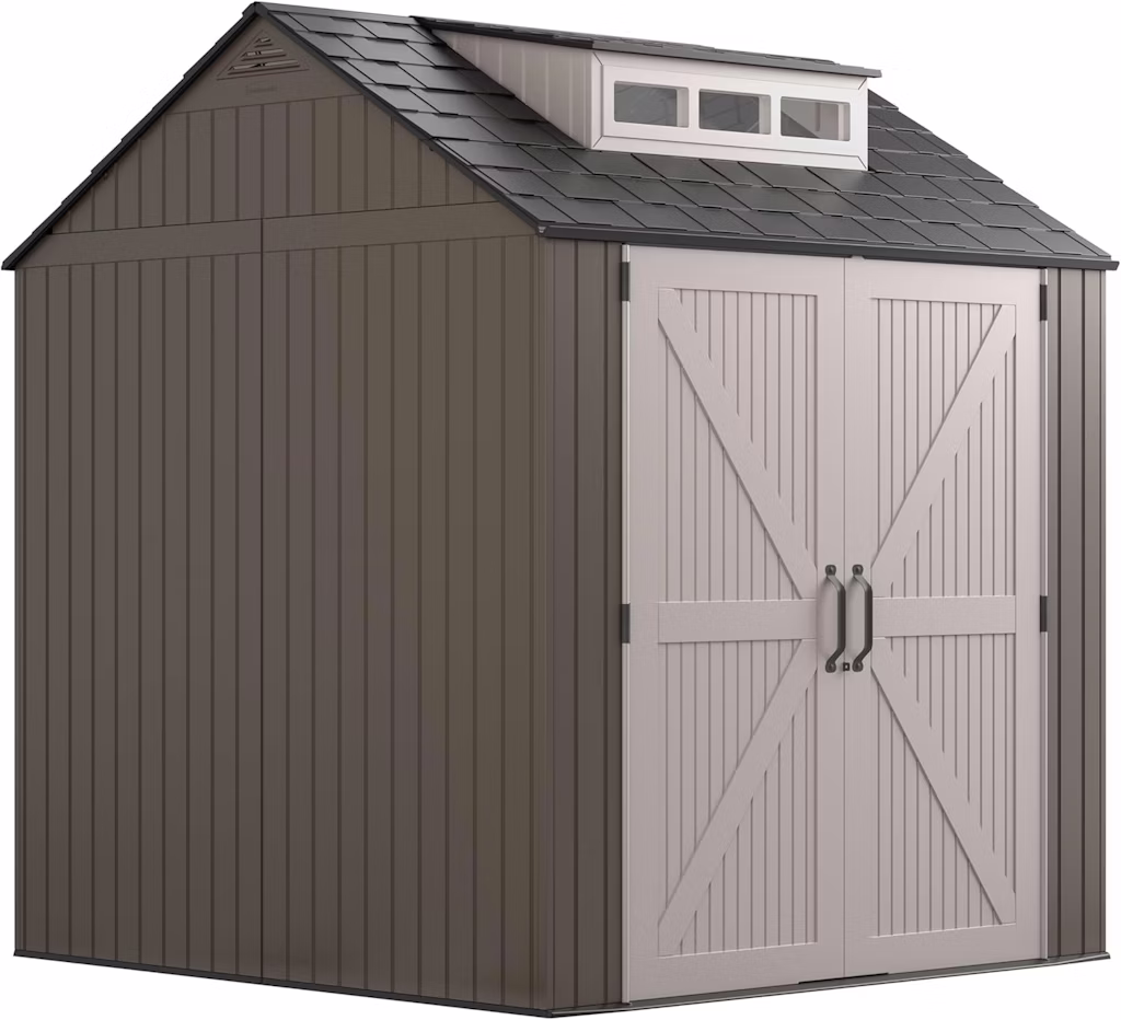Rubbermaid 7x7ft Large Resin Outdoor Storage Shed w/ Floor : $825 Rubbermaid 7x7ft Large Resin Outdoor Storage Shed w/ Floor : $825