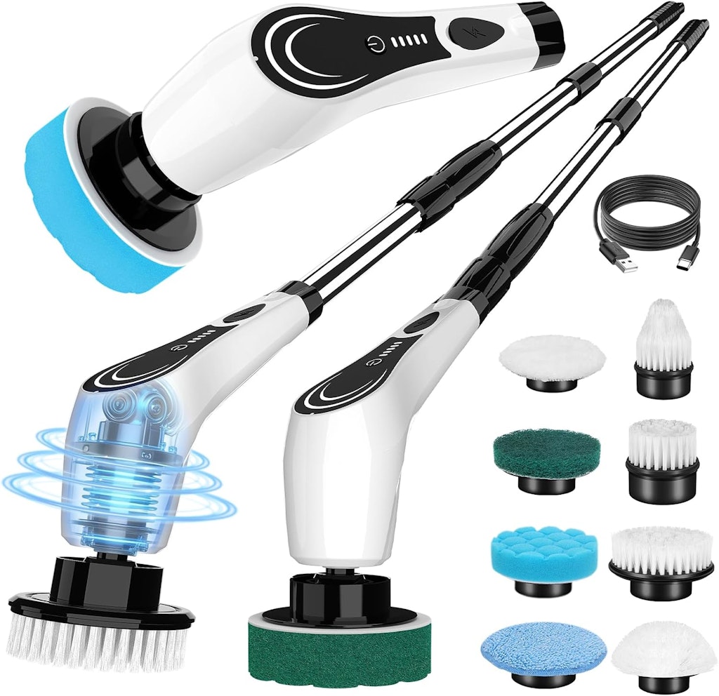 Lichffy 8-Brush Heads Cordless Electric Spin Scrubber: $14.99