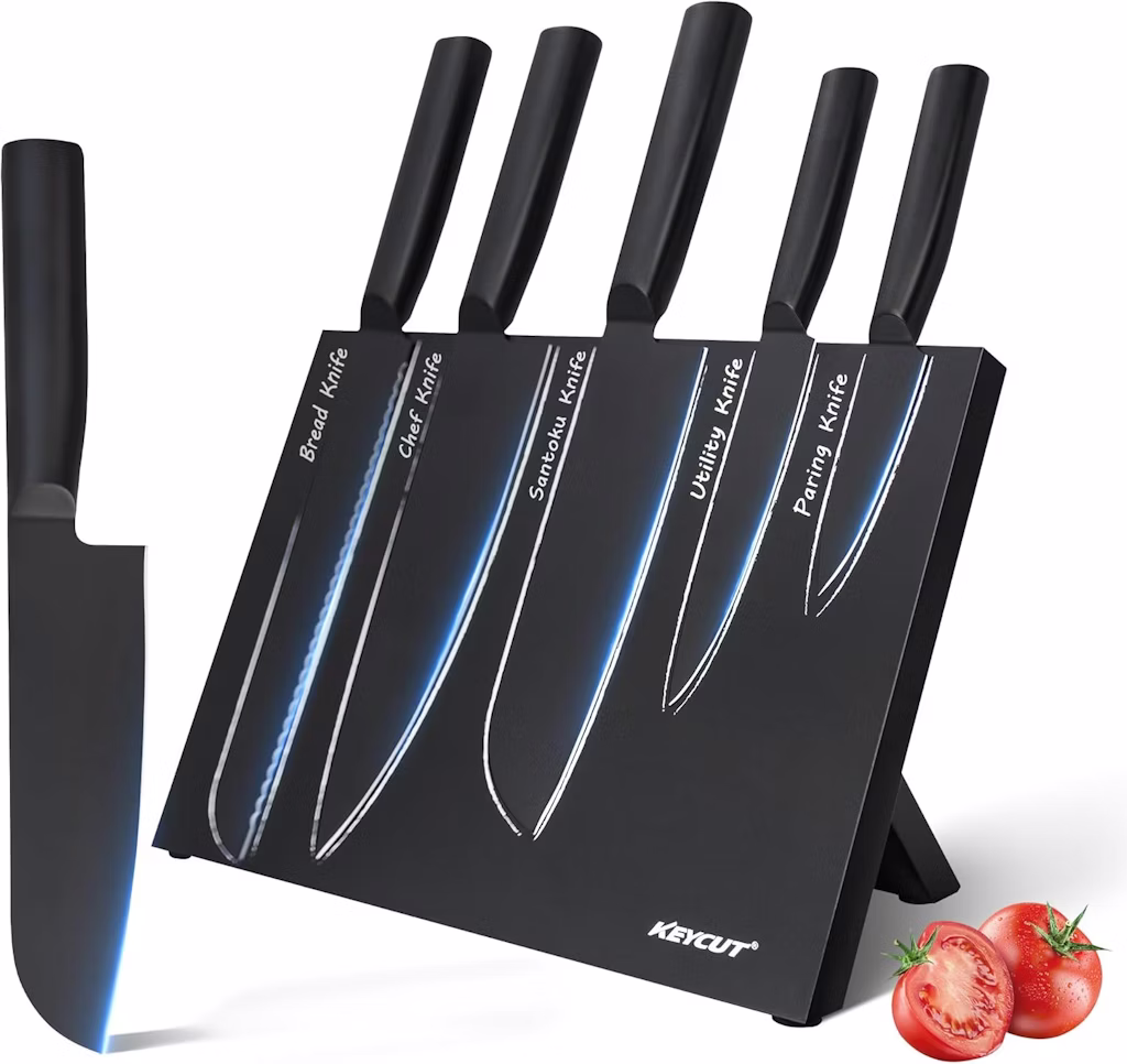 KeyCut 6-Piece Knife Set with Foldable Magnetic Block: $35.99 KeyCut 6-Piece Knife Set with Foldable Magnetic Block: $35.99