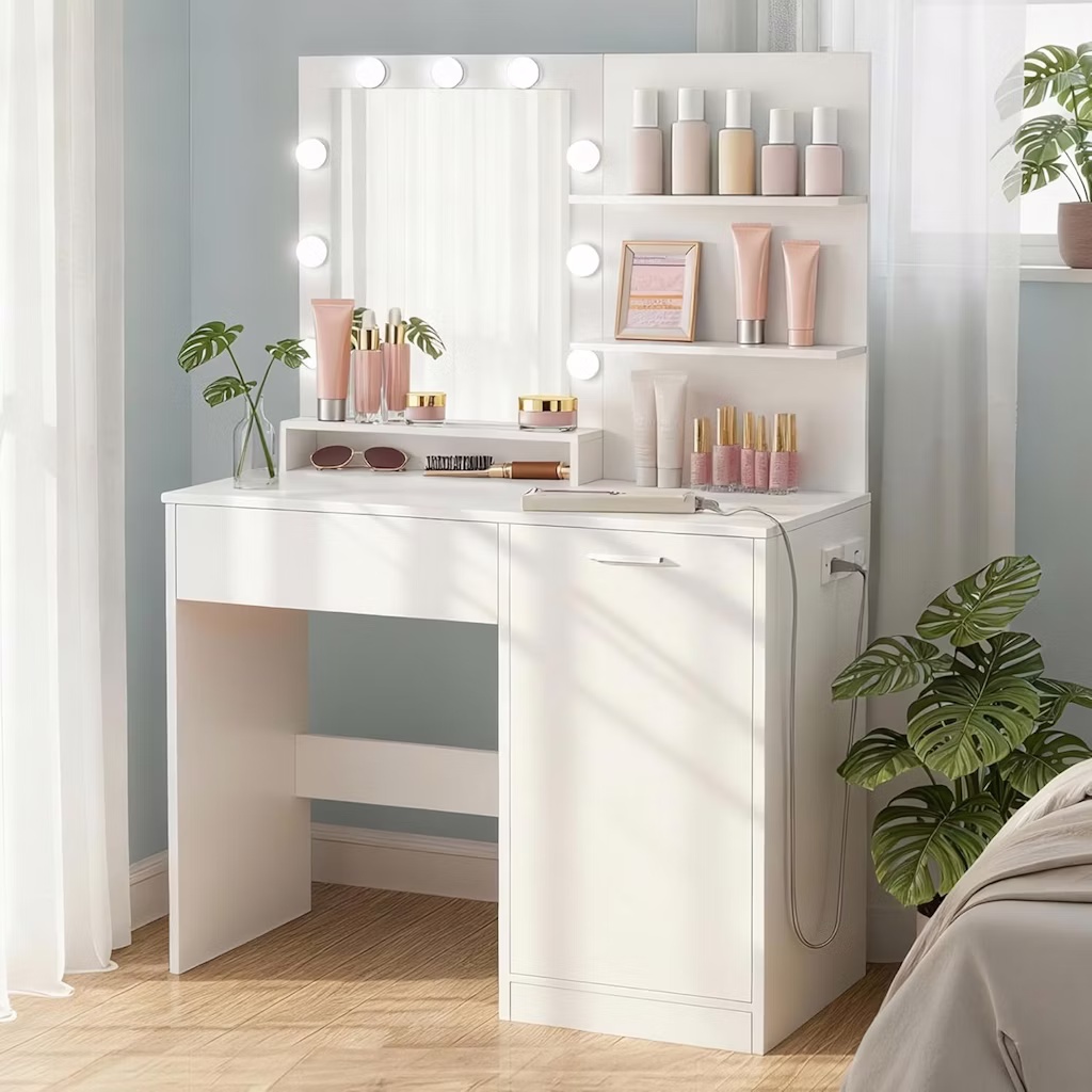 Vasagle 35" Kailyn Vanity Desk with Lights : $119.98 Vasagle 35" Kailyn Vanity Desk with Lights : $119.98