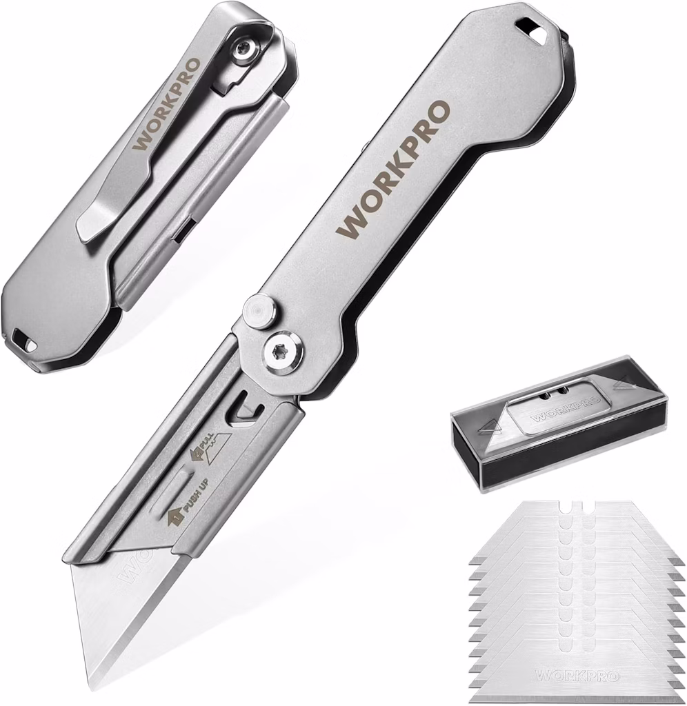 WorkPro EDC Folding Utility Knife 2-Pack: $9.98
