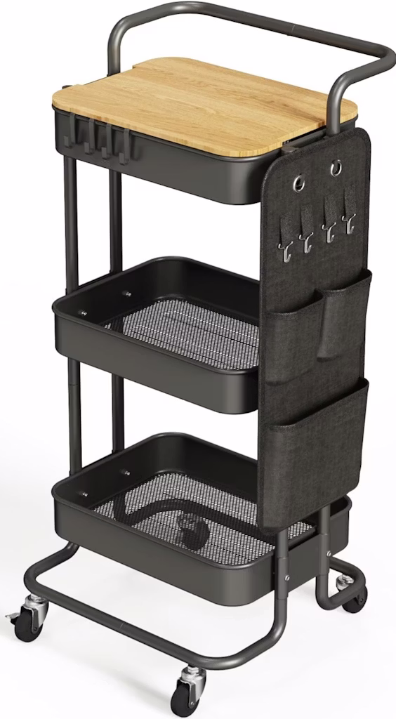 DTK 3-Tier Metal Utility Rolling Cart: $30