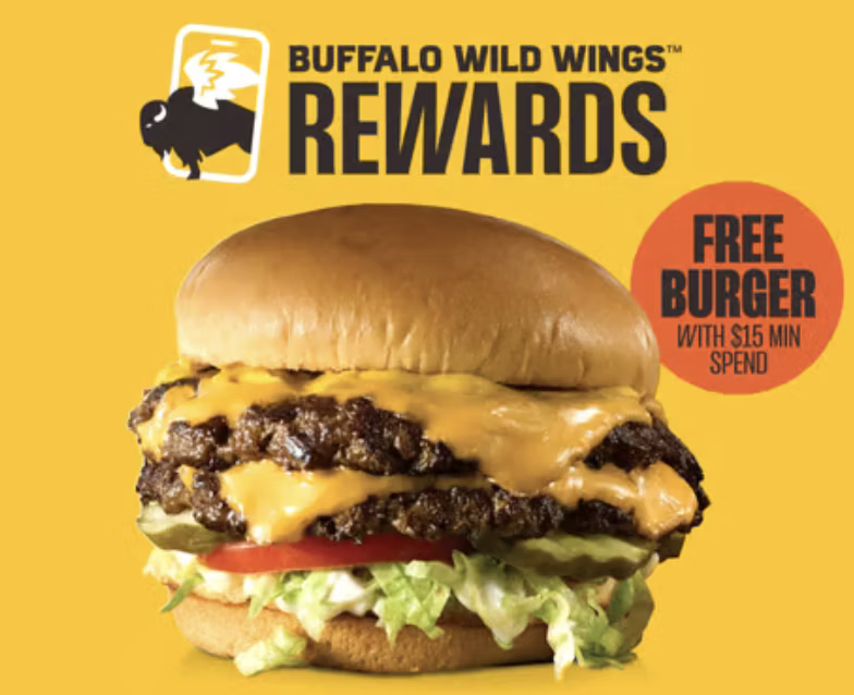 Buffalo Wild Wings Burger: Free w/ $15 order when you join up