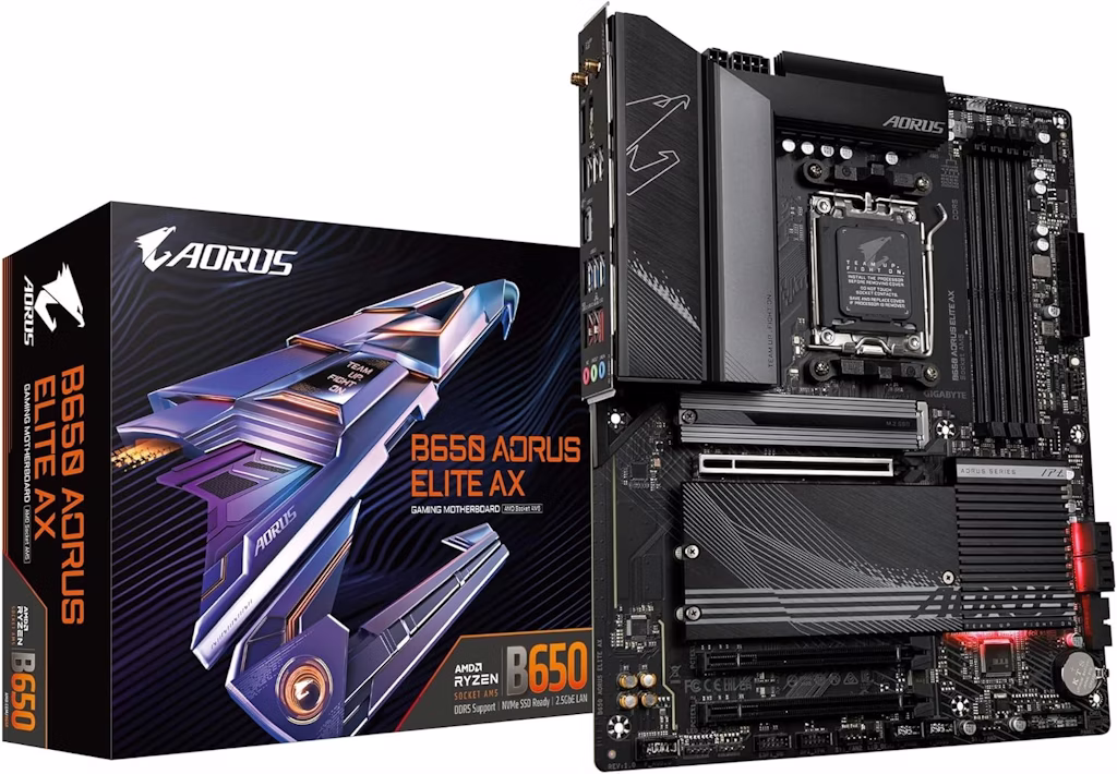 Gigabyte B650 Aorus Elite AX AMD AM5 ATX Motherboard: $135 Gigabyte B650 Aorus Elite AX AMD AM5 ATX Motherboard: $135