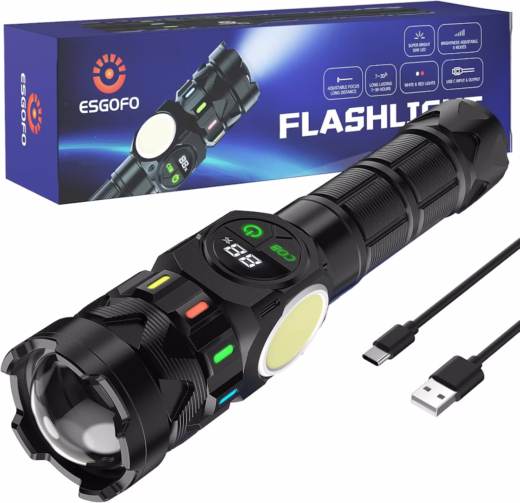 Esgofo Rechargeable LED Flashlight: $12.49