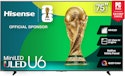 Hisense U6 Series 75U65QF 75" 4K (HDR QLED) UHD Smart TV for $500 + free shipping