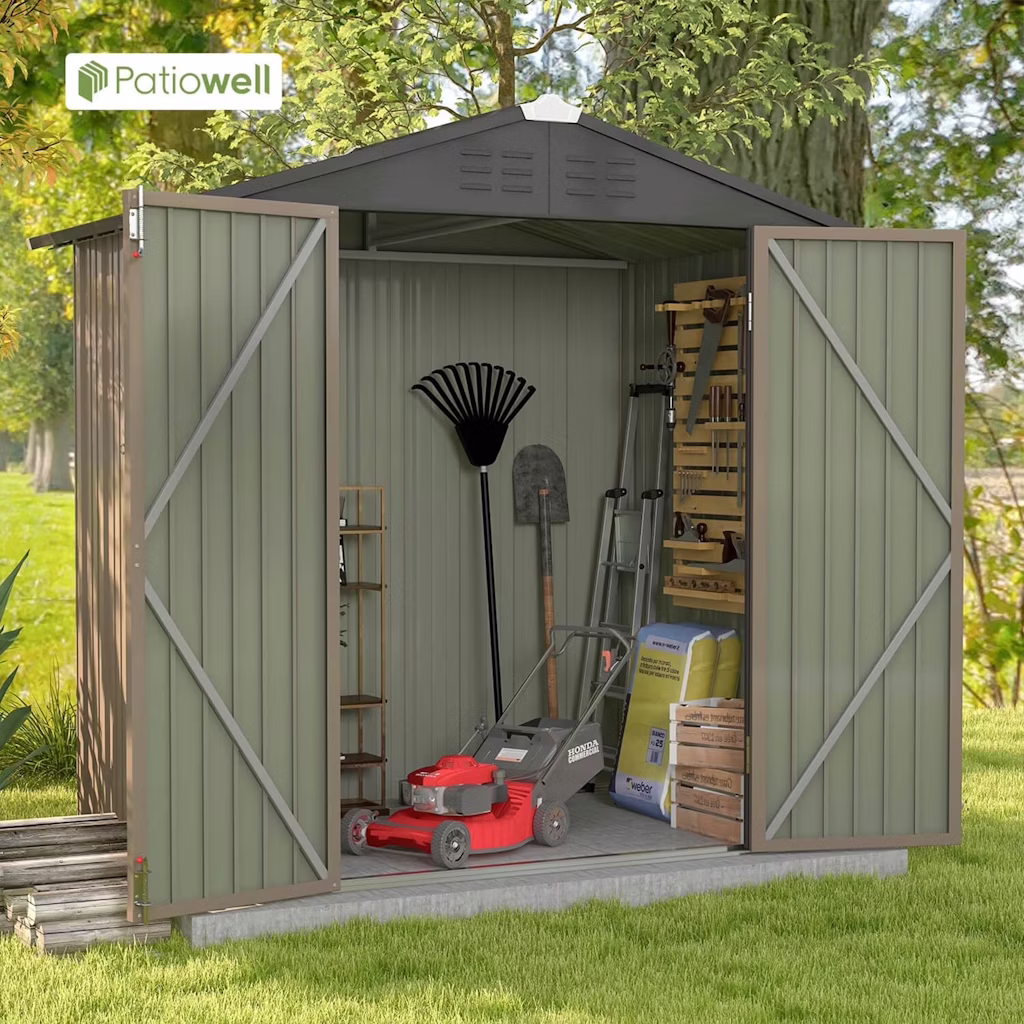Patiowell 6x4-Foot Metal Outdoor Storage Shed: $150