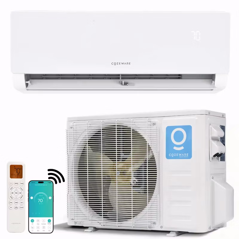 Cozeware E-Save 230V Series 18000 BTU 20 SEER2 Mini Split Air Conditioner with AI Chip: $704