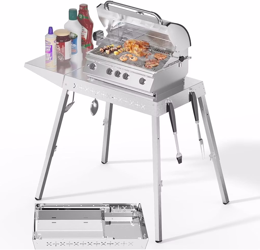R.W.Flame Stainless Steel Adjustable BBQ Table: $39.99