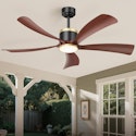BLNAN 52" Walnut Ceiling Fan with Light for $70 + free shipping
