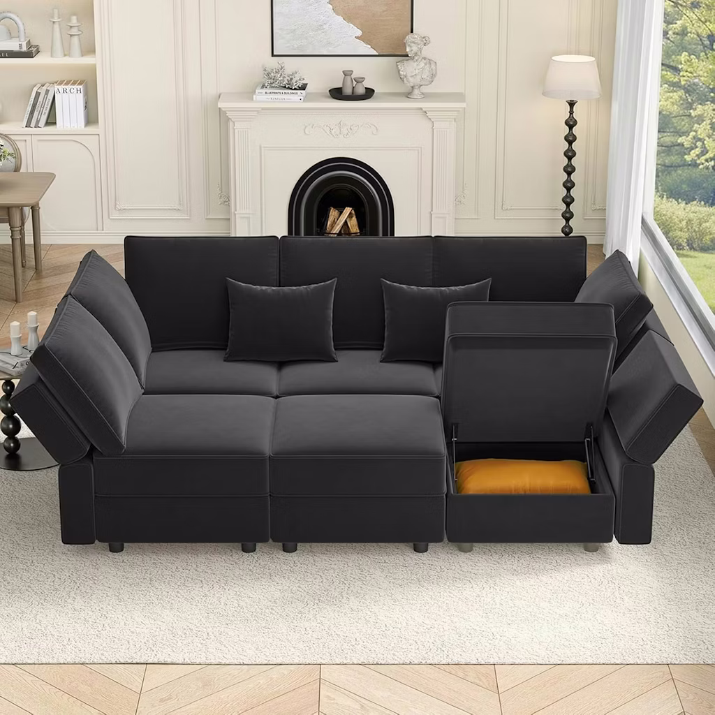 Vesgantti 92" Sectional Sleeper Sofa w/ Storage: $549.99