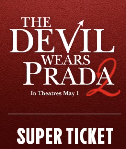 Cinemark Devil Wears Prada 2 Super Ticket Combo: $30