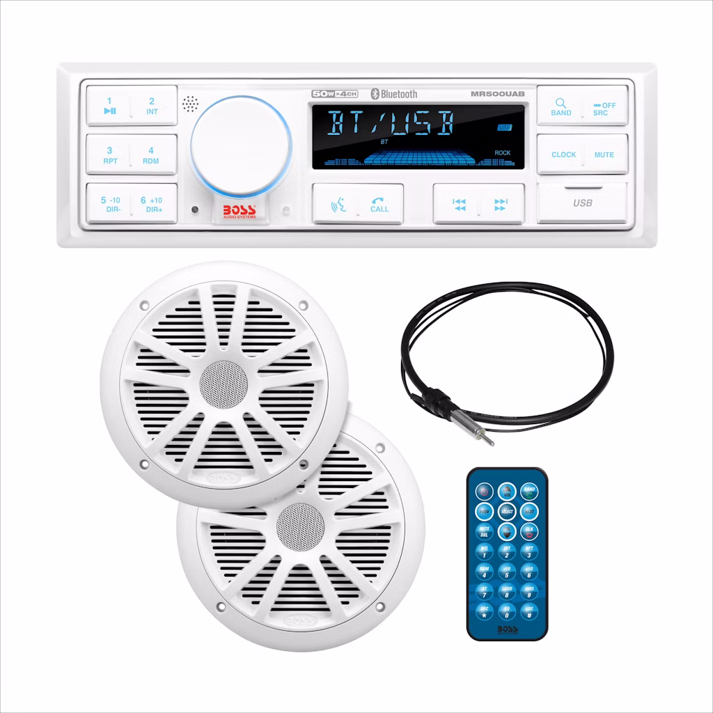 Boss Audio Systems Marine Receiver & Speaker Package: $90