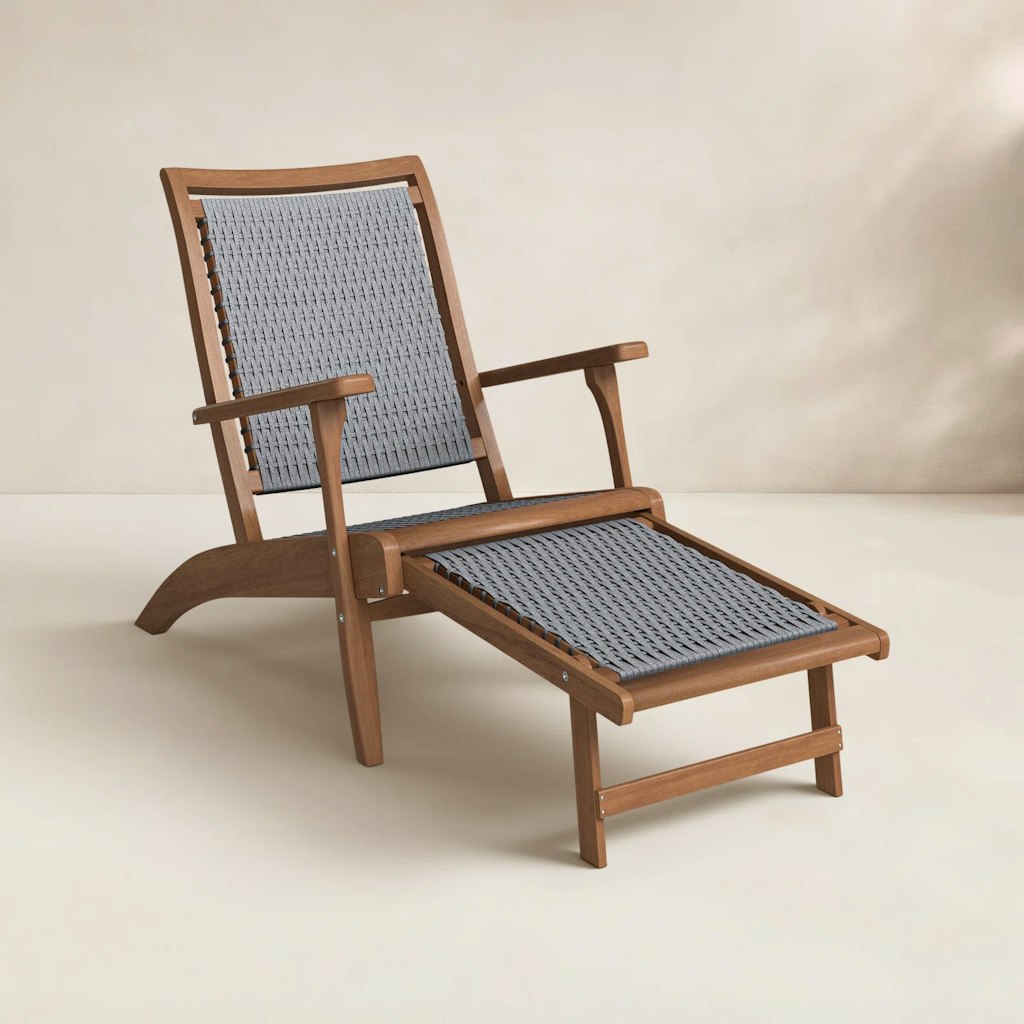 Premium All-Weather Wicker Outdoor Lounge Chair with Ottoman: $100 off + an extra 10% off